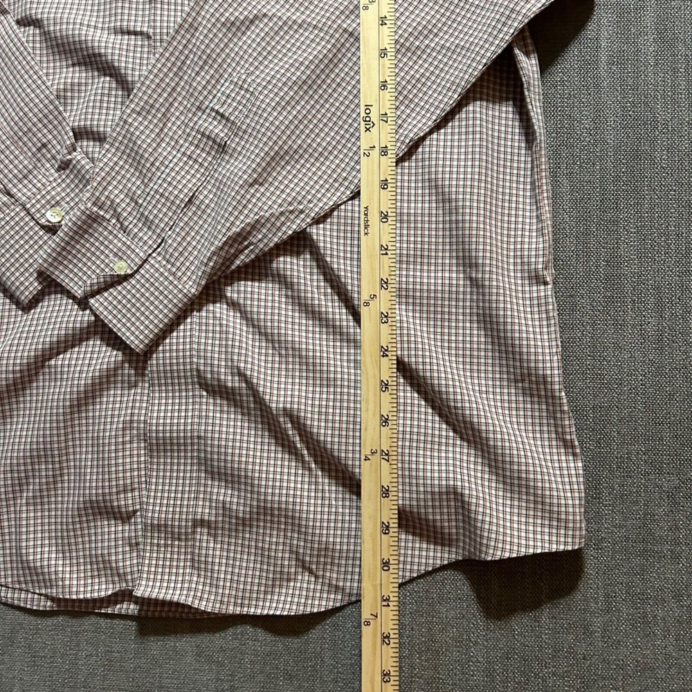 Brooks Brothers Button Down Mens 17-34 Brown Check Regent Supima Cotton Non-Iron - Picture 4 of 7